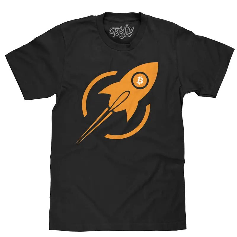 Bitcoin Rocket T-Shirt - Black Hoodie, Sweatshirt | HypeDripTees.com