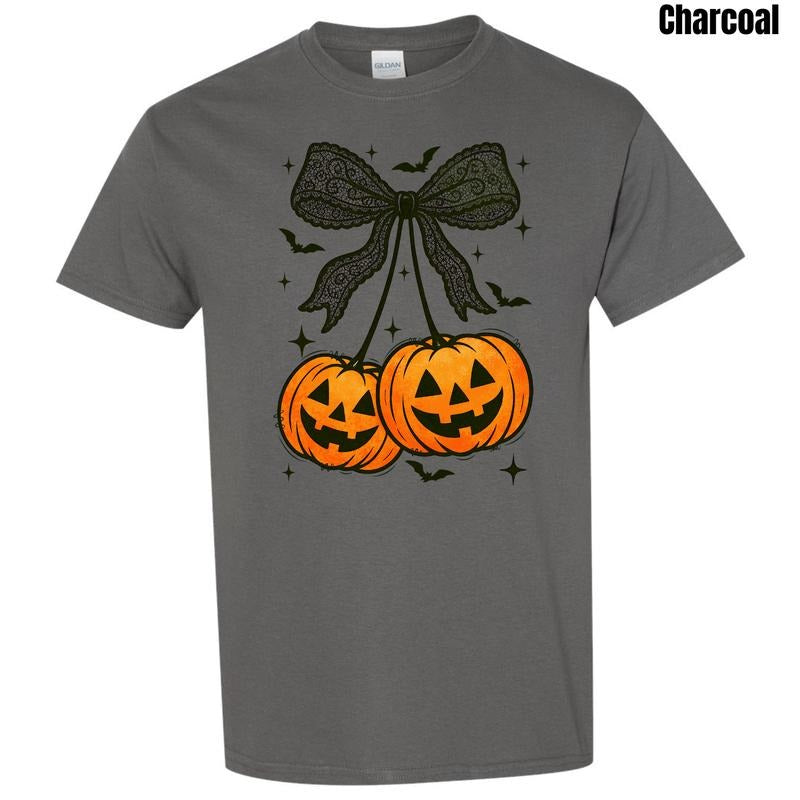 Black Bats & Pumpkins Bow Gildan T-Shirt 'NLB' Hoodie, Sweatshirt | HypeDripTees.com