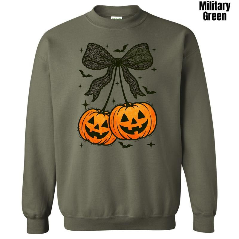 Black Bats & Pumpkins Bow Sweatshirt 'NLB' T-Shirts, Hoodie | HypeDripTees.com
