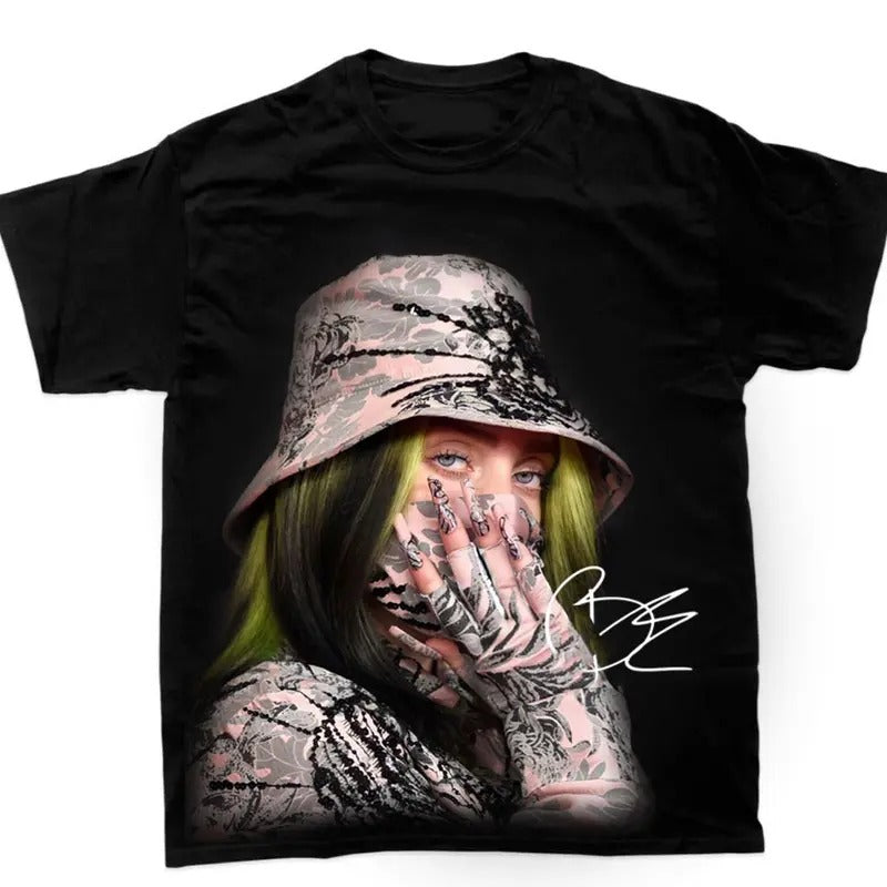 Black Billieee Green Hair Graphic T-Shirt Gift Shirt For Fans Hoodie, Sweatshirt | HypeDripTees.com