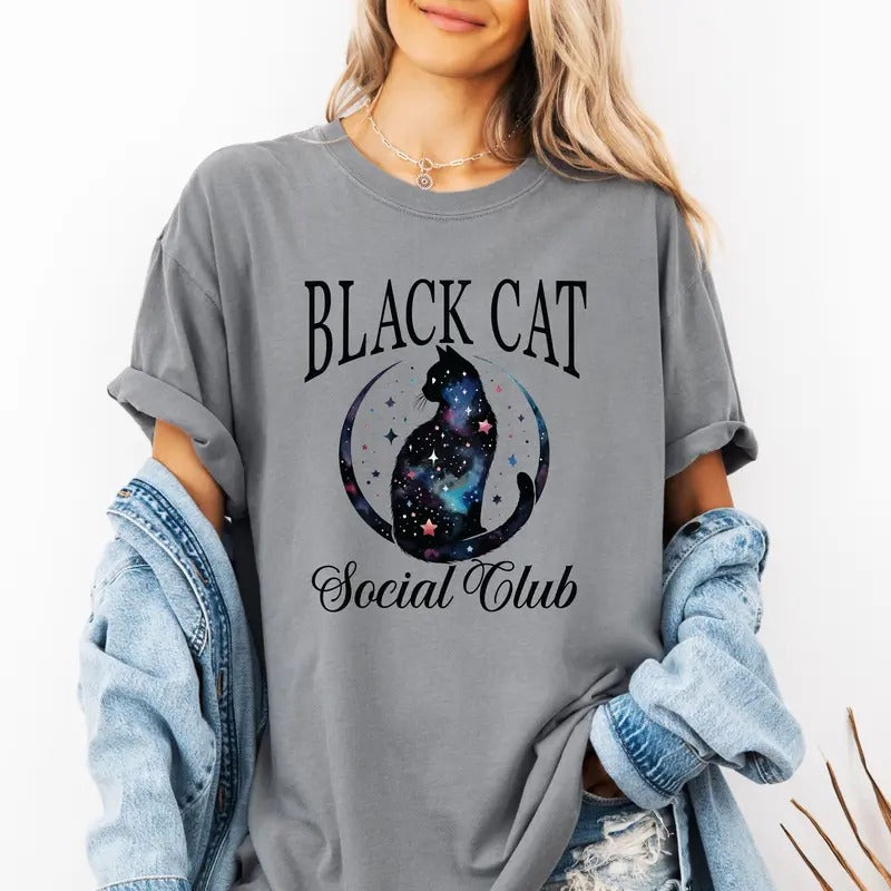 Black Cat Social Club custom colors tee shirt Casual Hoodie, Sweatshirt | HypeDripTees.com