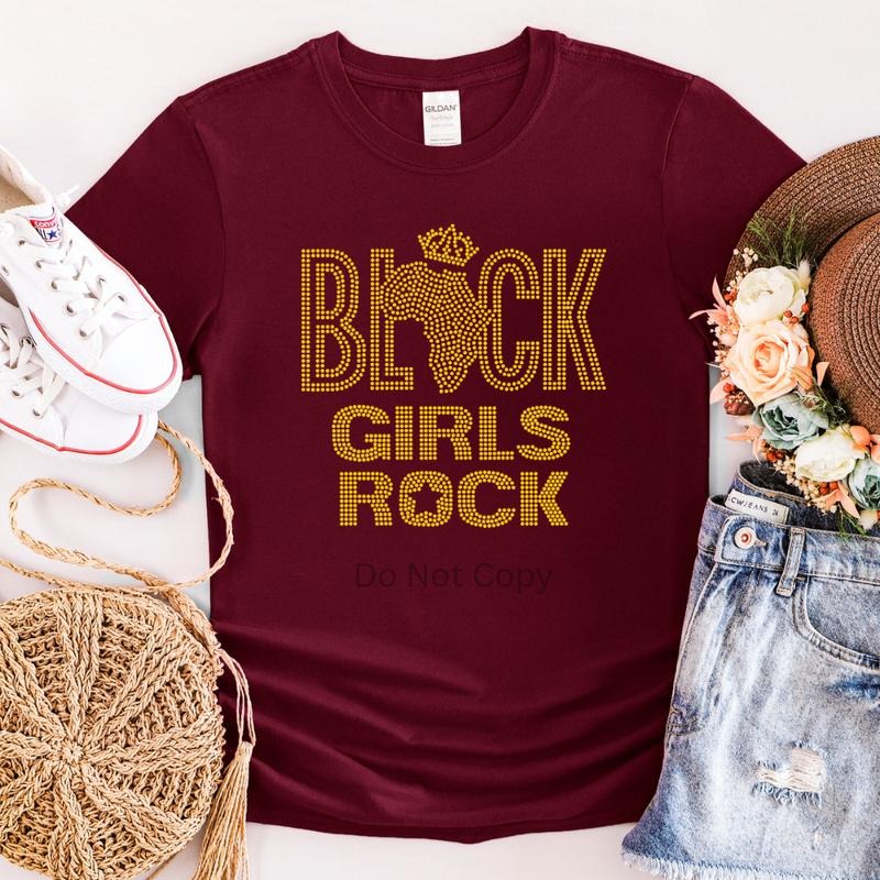 Black Girls Rock Rhinestone Transfer ONLY - This is NOT a T Shirt Hoodie, Sweatshirt | HypeDripTees.com