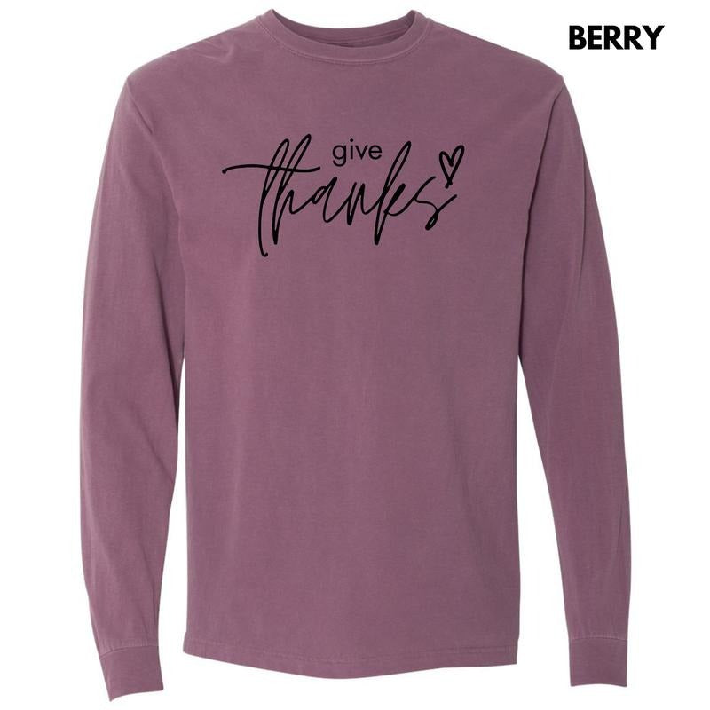 Black Give Thanks Long Sleeve Comfort Colors T-Shirt 'NLB' Hoodie, Sweatshirt | HypeDripTees.com