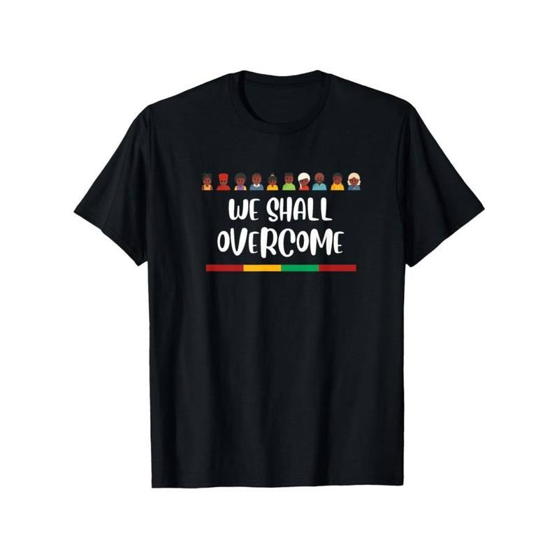 Black History We Shall Overcome Civil Rights Juneteenth T-Shirt, Unisex Cotton Casual Round Neck Outdoor Short Sleeve...
