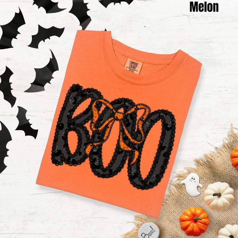 Black Lace BOO Comfort Colors T-Shirt 'NLB' Hoodie, Sweatshirt | HypeDripTees.com