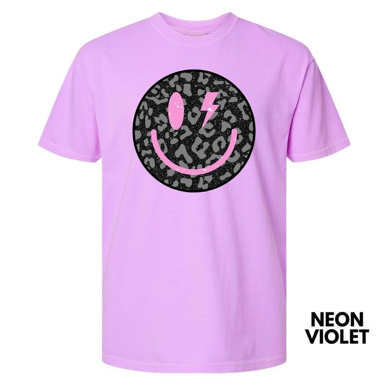 Black Leopard Happy Face Comfort Colors T-Shirt 'NLB' Hoodie, Sweatshirt | HypeDripTees.com