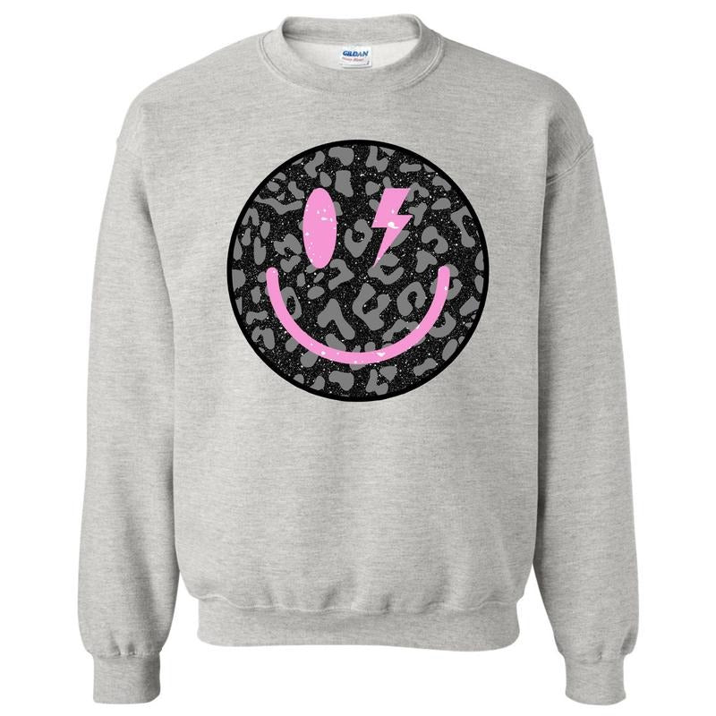 Black Leopard Happy Face Sweatshirt 'NLB' T-Shirts, Hoodie | HypeDripTees.com