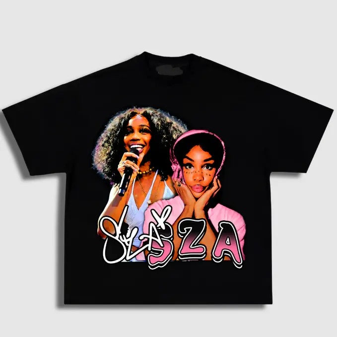 Black SZA Graphic T-Shirt for Men - Short Sleeve Hoodie, Sweatshirt | HypeDripTees.com