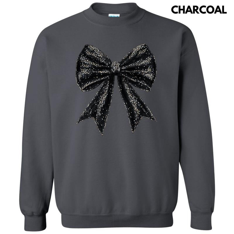 Black Shimmer Bow Sweatshirt 'NLB' T-Shirts, Hoodie | HypeDripTees.com
