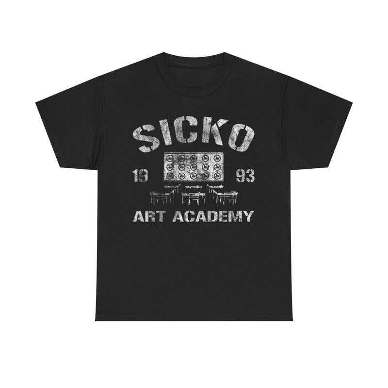 Black Tee "Art Academy" Casual Classic Cotton Menswear Retro Shirt Top Vintage Comfy Day Graphic Smooth T-Shirt Underwear...