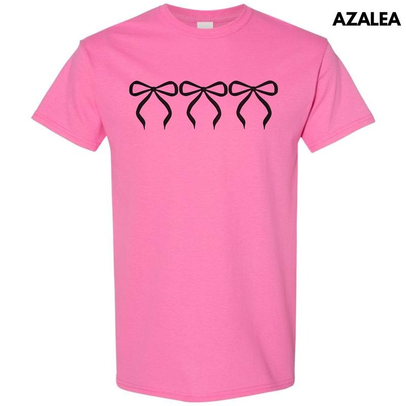 Black Triple Bows Puff Gildan Short Sleeve T-Shirt Hoodie, Sweatshirt | HypeDripTees.com