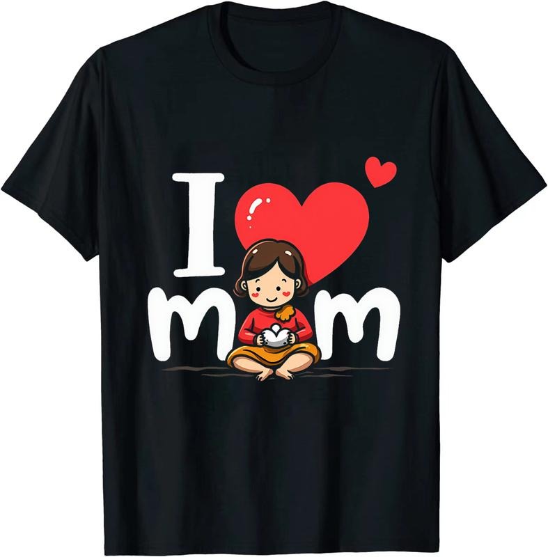 Black Tshirt Expressing Love for Mom Hoodie, Sweatshirt | HypeDripTees.com