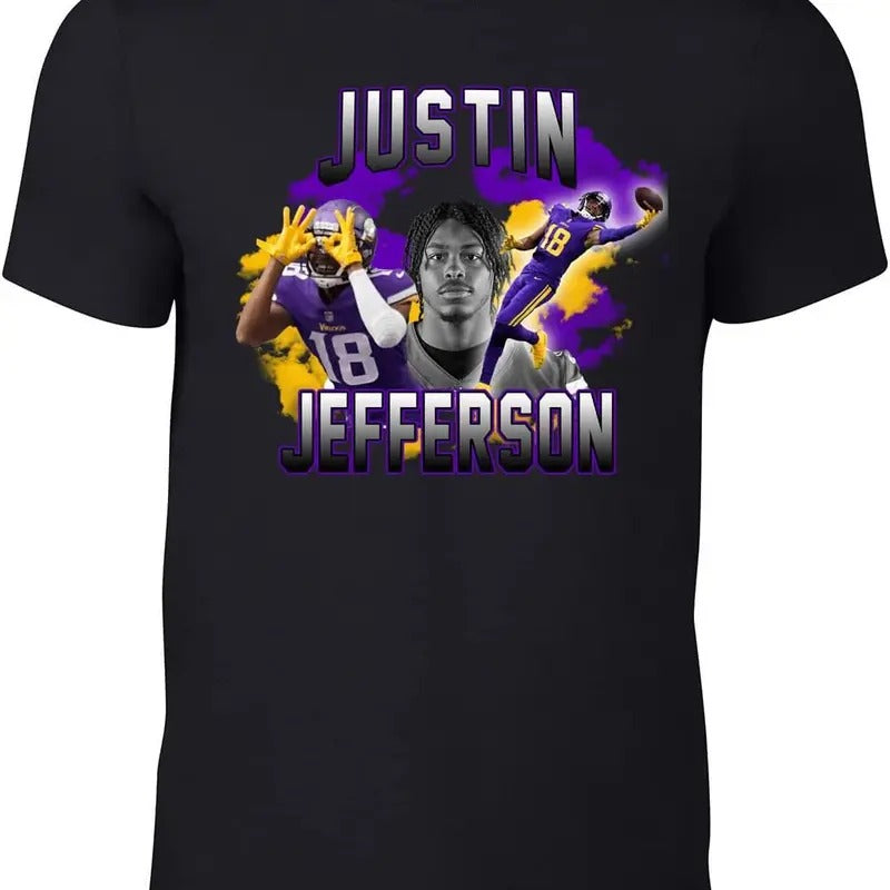 Black Vikings Jefferson Bootleg Style T-Shirt Hoodie, Sweatshirt | HypeDripTees.com