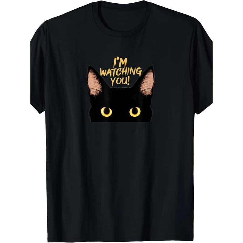 Black cat I'm looking at you black cat yellow eyes T-shirt Made in USA Hoodie, Sweatshirt | HypeDripTees.com
