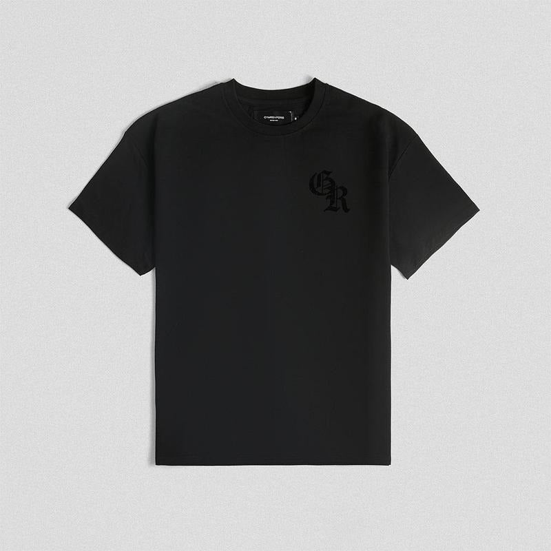 Gymreapers Initial Tee - Black/Black, Summer Cotton T-shirt for Men Hoodie, Sweatshirt | HypeDripTees.com
