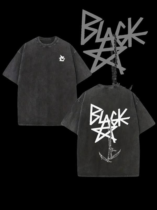 Blackstar X Chain Scythe - Soul Eater Oversize T-Shirt T-shirt Wash, Cotton 100%, Anime Blackstar Hoodie, Sweatshirt