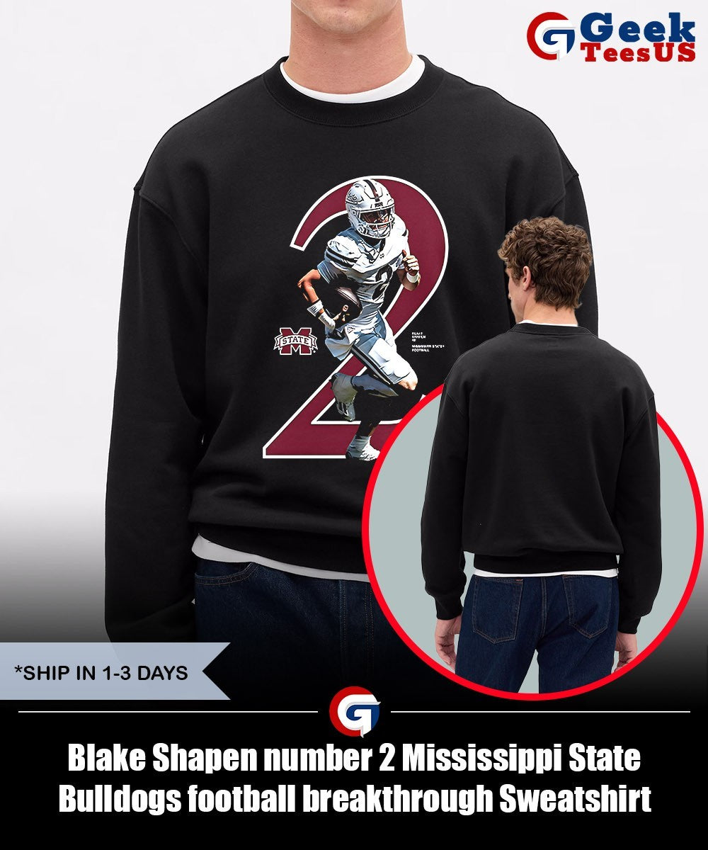 Blake Shapen number 2 Mississippi State Bulldogs football breakthrough shirt