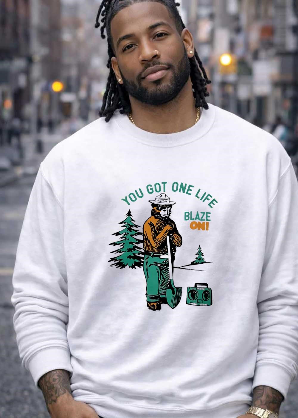Blaze On You Got One Life Smokey Bear T-Shirt