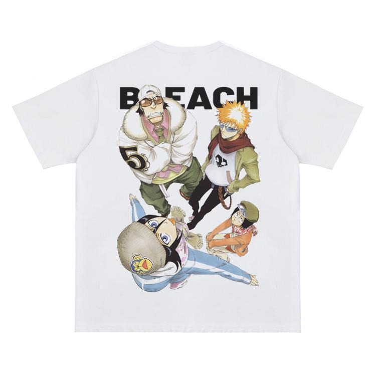 Bleach "Karakura Town Crew" Vintage Oversized Tee Anime T-shirt 100% Cotton Original Design Men's Top for Fans Menswear...