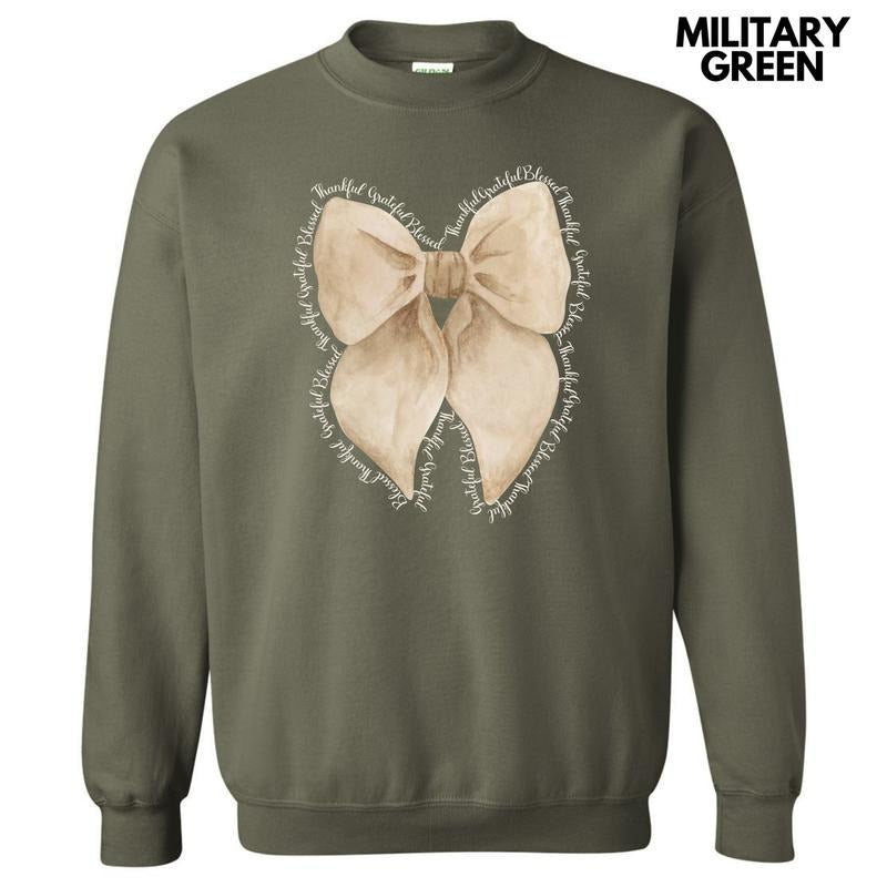 Blessed Beige Bow Sweatshirt 'NLB' T-Shirts, Hoodie | HypeDripTees.com