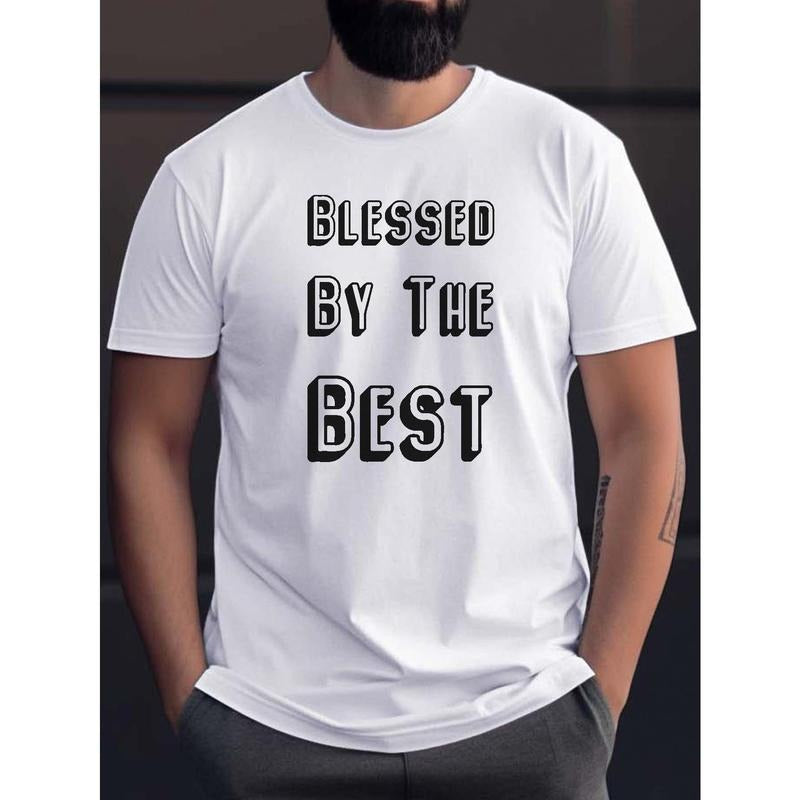 Blessed By The Best Print T Shirt, Tees For Men, Casual Short Sleeve T-shirt For Summer Made in USAstyle{n002}2 Hoodie,...