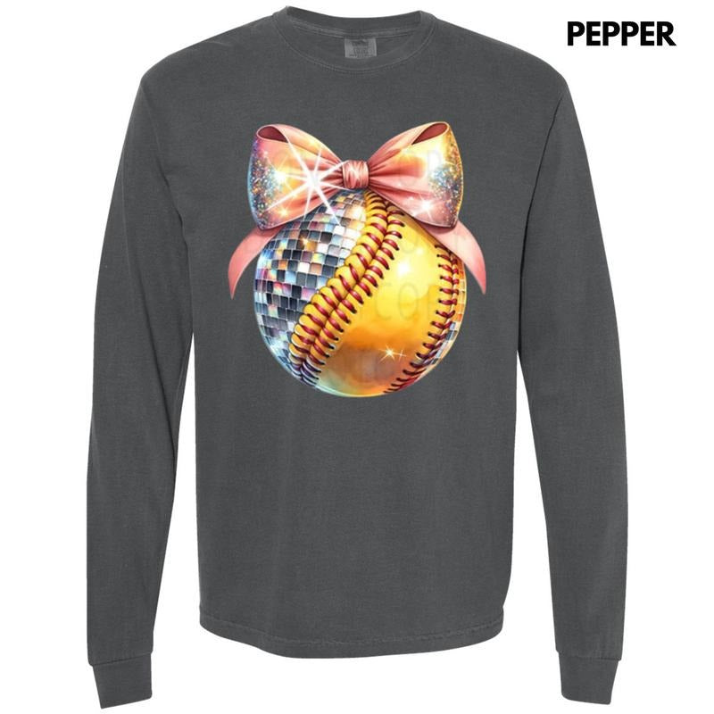 Bling Softball Long Sleeve Comfort Colors T-Shirt Hoodie, Sweatshirt | HypeDripTees.com