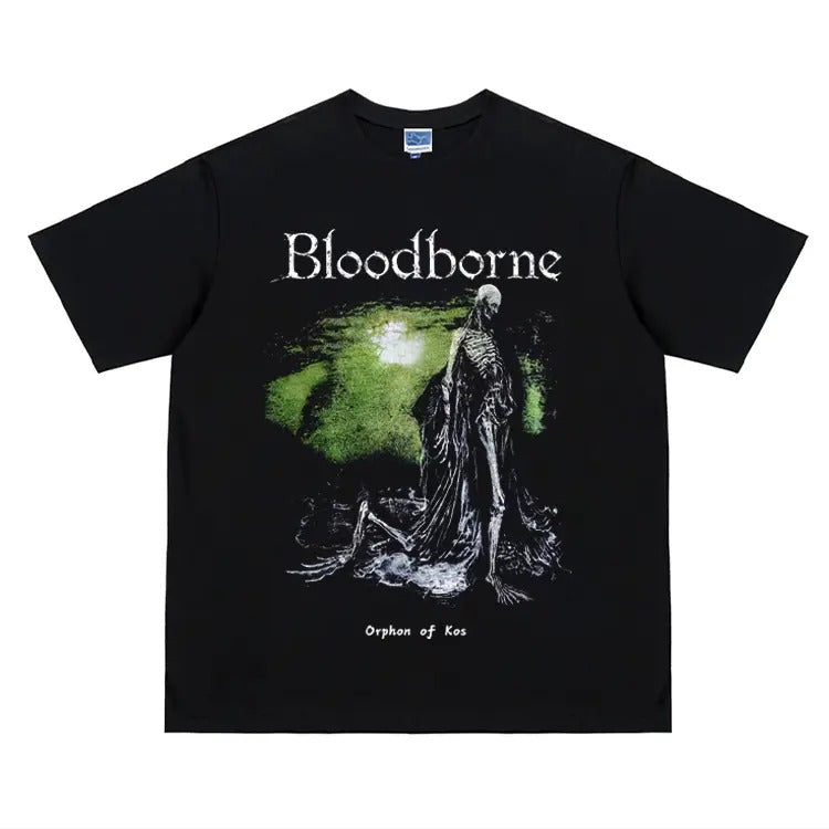 Bloodborne "The Curse" Heavyweight Vintage Tee 100% Cotton OVERSIZED game T-shirt Menswear Top Crew Necks Anime Clothing...
