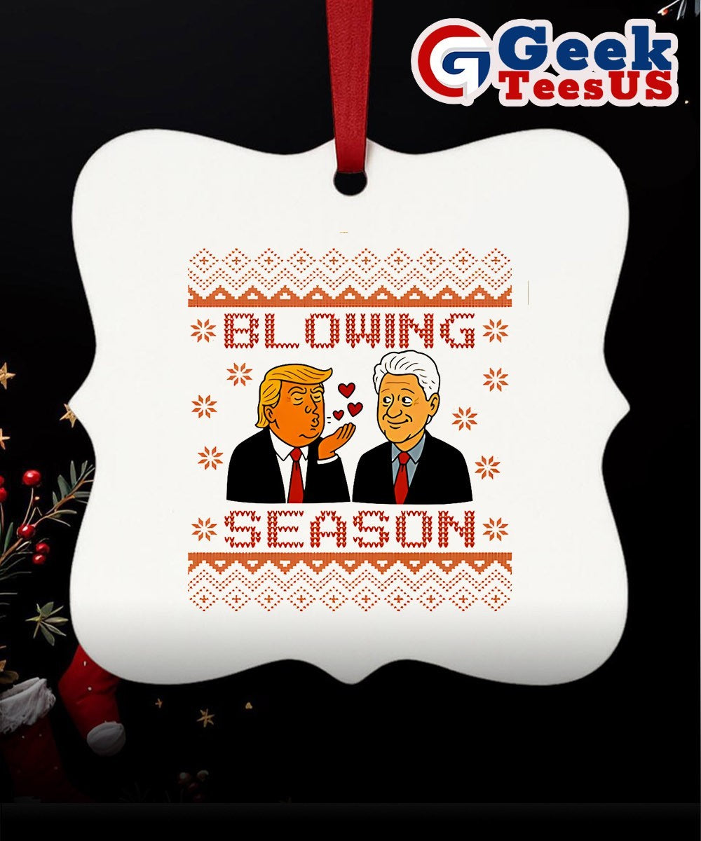 Blowing Season Trump Clinton ugly Christmas Ornament