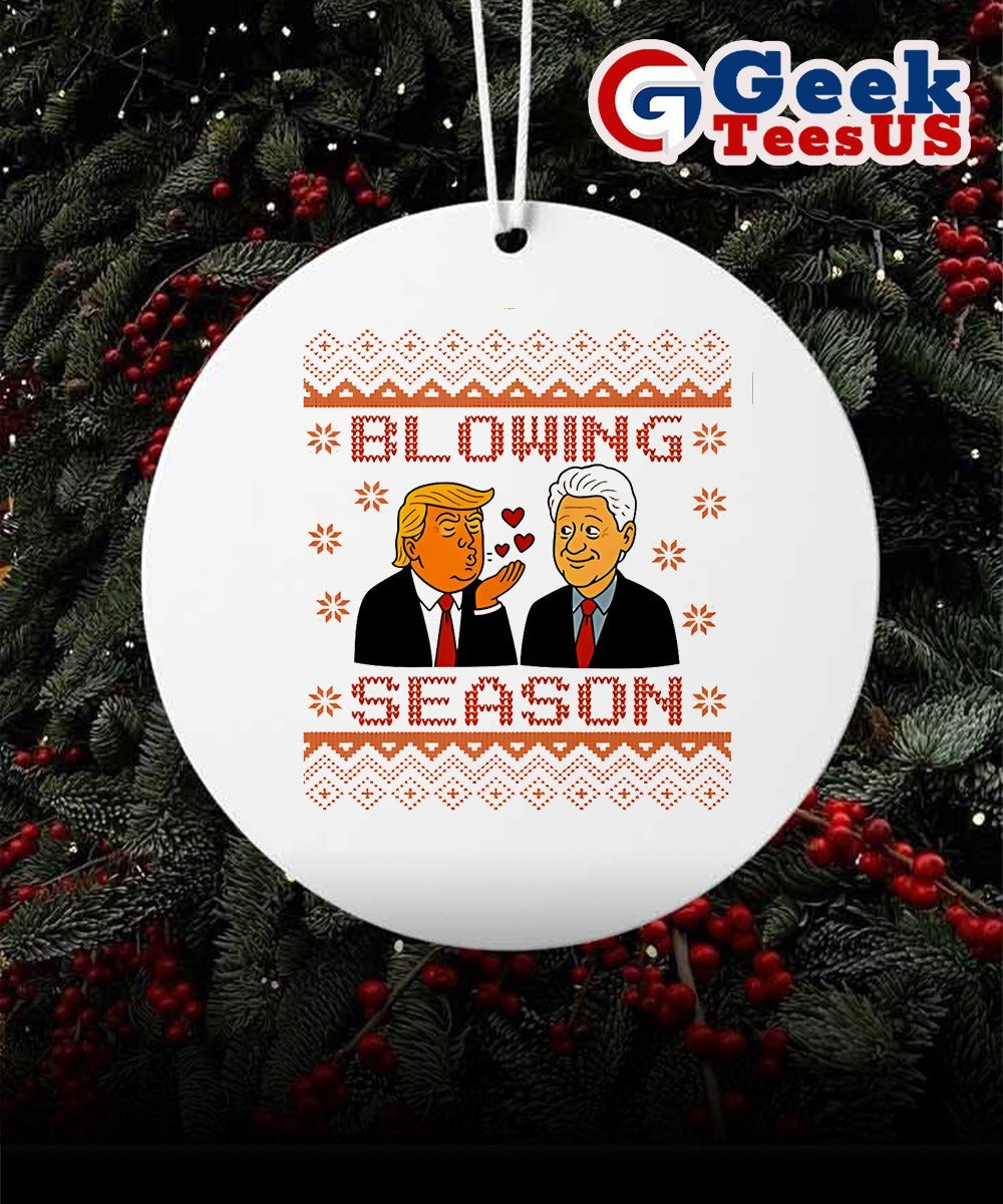 Blowing Season Trump Clinton ugly Christmas Ornament