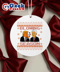 Blowing Season Trump Clinton ugly Christmas Ornament