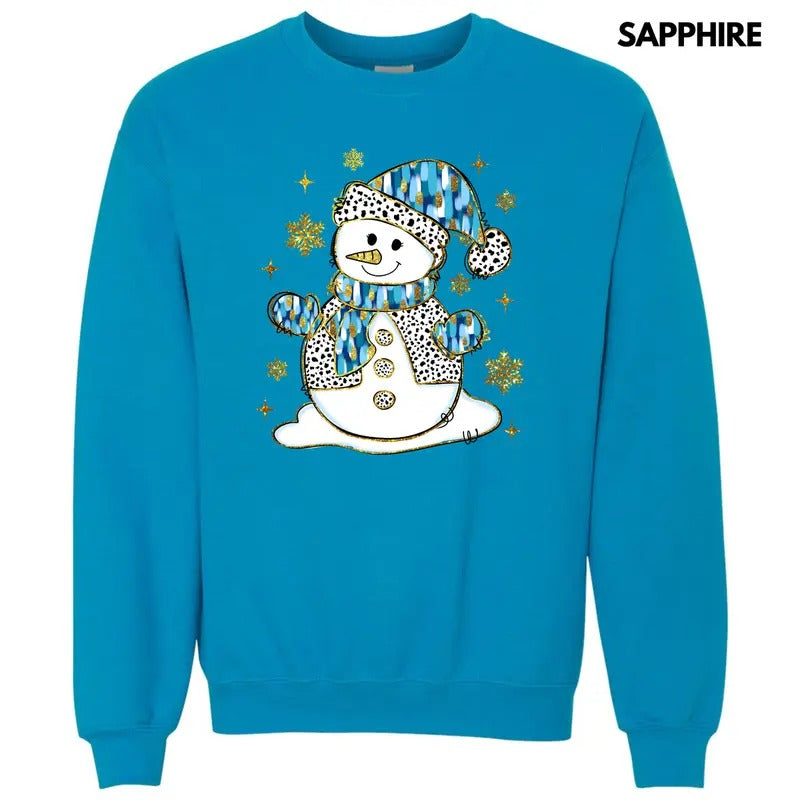 Blue & Gold Spotted Snowman Sweatshirt 'NLB' T-Shirts, Hoodie | HypeDripTees.com