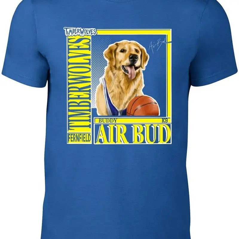 Blue Air Bud Buddy Fernfield Timberwolves T-Shirt Hoodie, Sweatshirt | HypeDripTees.com