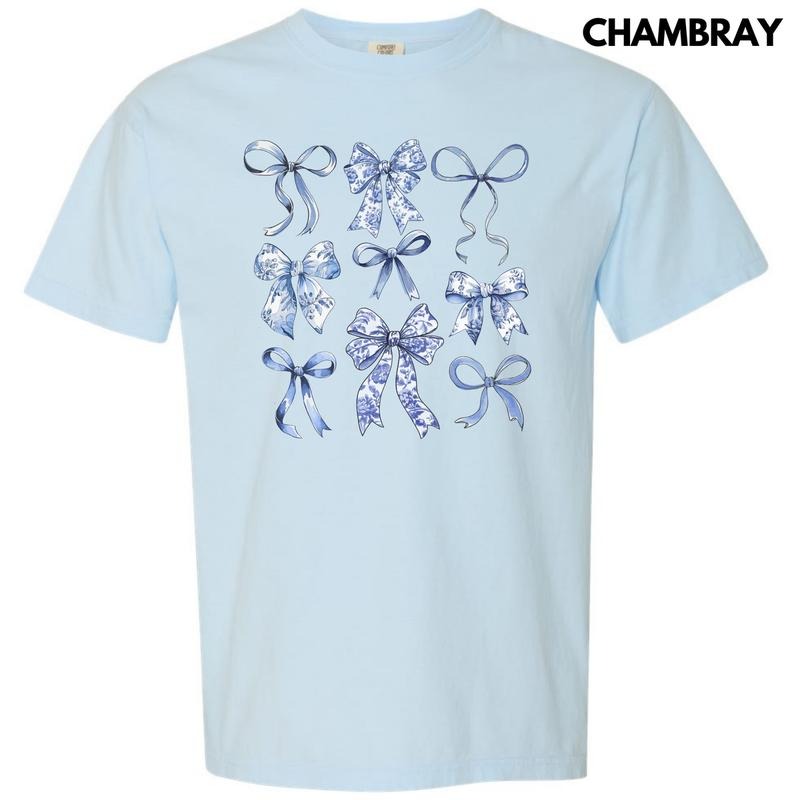 Blue Bow Coquette Collage Comfort Colors T-Shirt 'NLB' Hoodie, Sweatshirt | HypeDripTees.com