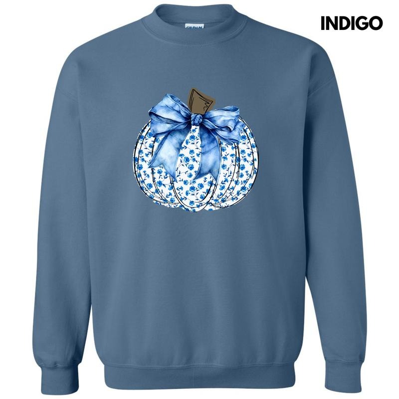 Blue Floral Pumpkin Sweatshirt 'NLB' T-Shirts, Hoodie | HypeDripTees.com