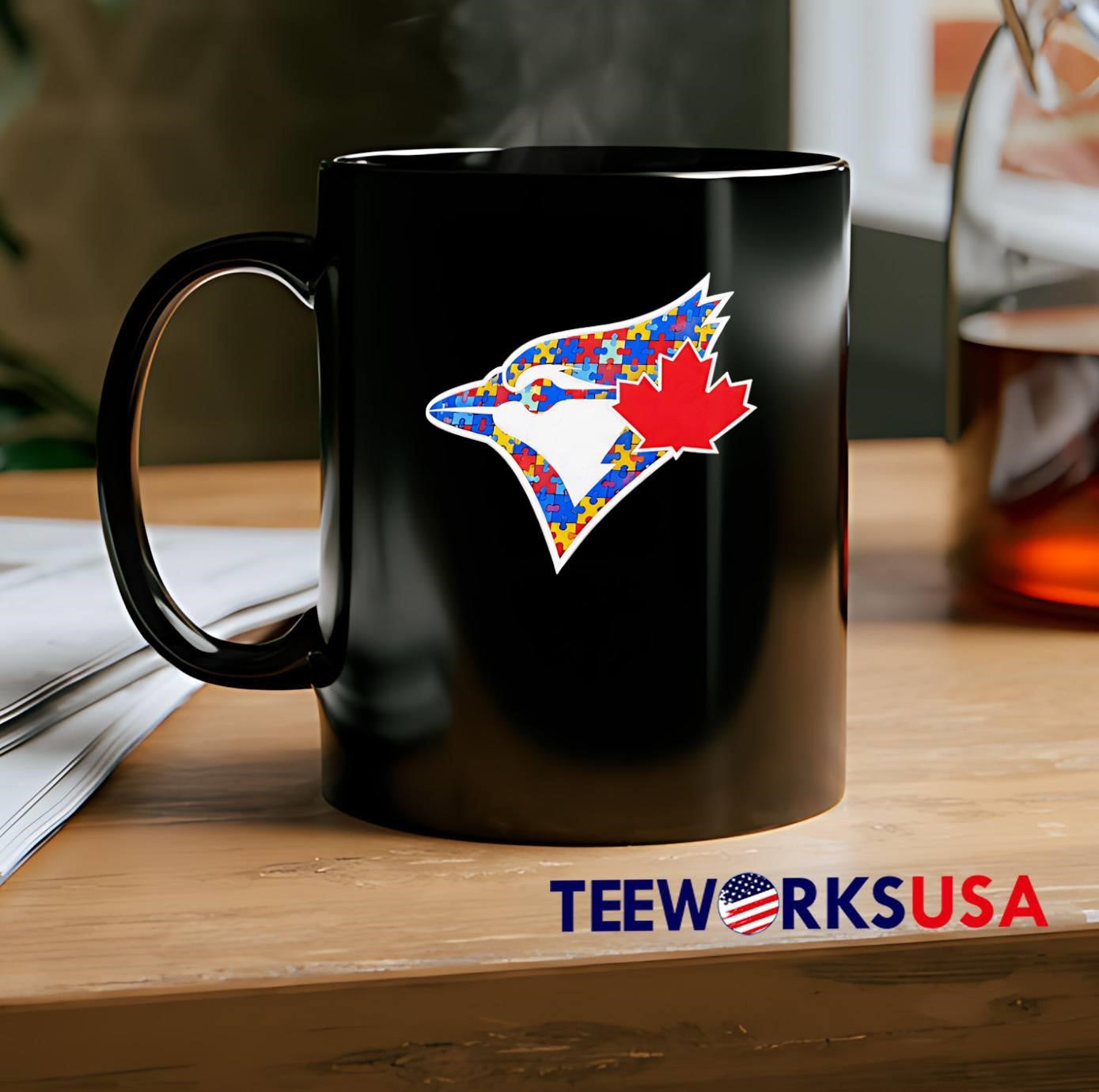 Blue Jays Autism Awareness Puzzle Piece Maple Leaf Toronto Blue Jays Shirt