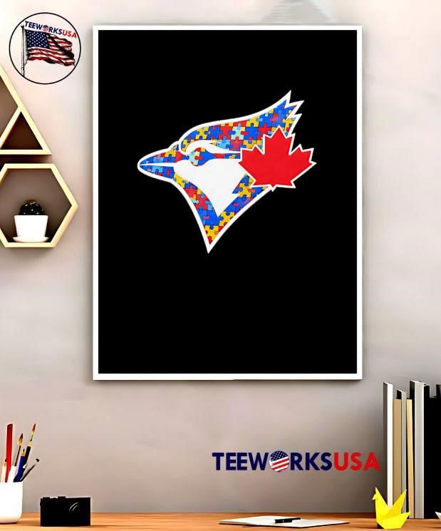 Blue Jays Autism Awareness Puzzle Piece Maple Leaf Toronto Blue Jays Shirt