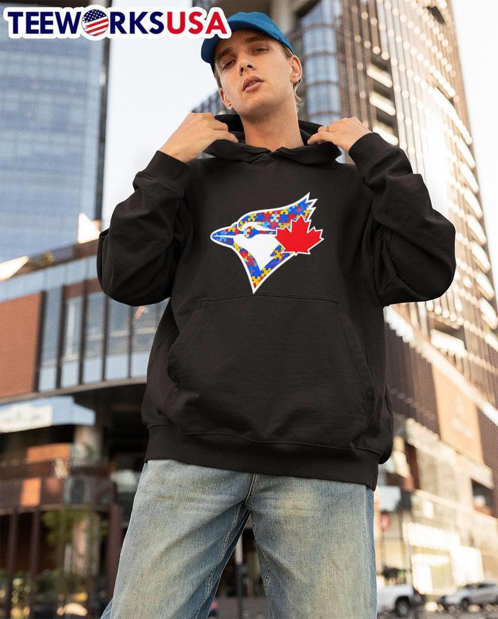 Blue Jays Autism Awareness Puzzle Piece Maple Leaf Toronto Blue Jays Shirt