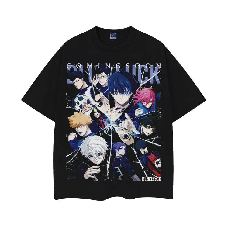 Blue Lock "Broken Trust" Vintage Oversized Tee Anime T-shirt 100% Cotton Original Design DTG Printing baggy  compression ...
