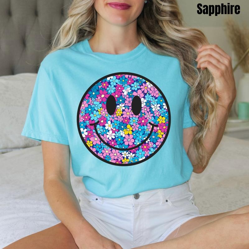 Blue Mix Happy Face Comfort Colors T-Shirt 'NLB' Hoodie, Sweatshirt | HypeDripTees.com