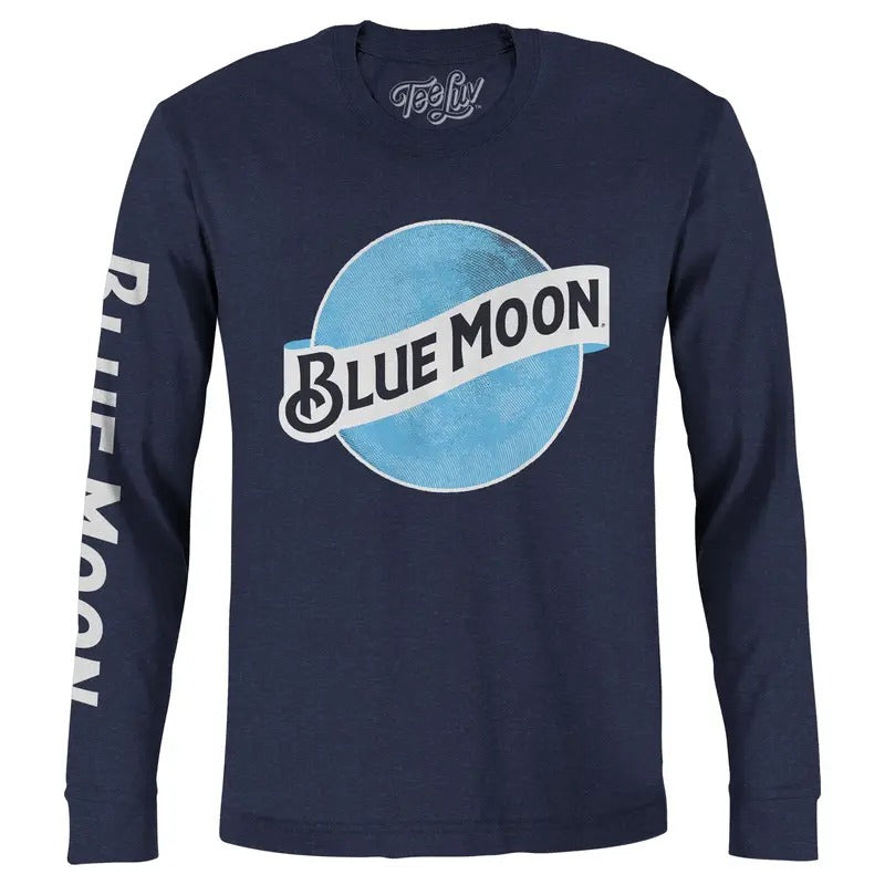Blue Moon Long Sleeve T-Shirt - Navy Hoodie, Sweatshirt | HypeDripTees.com