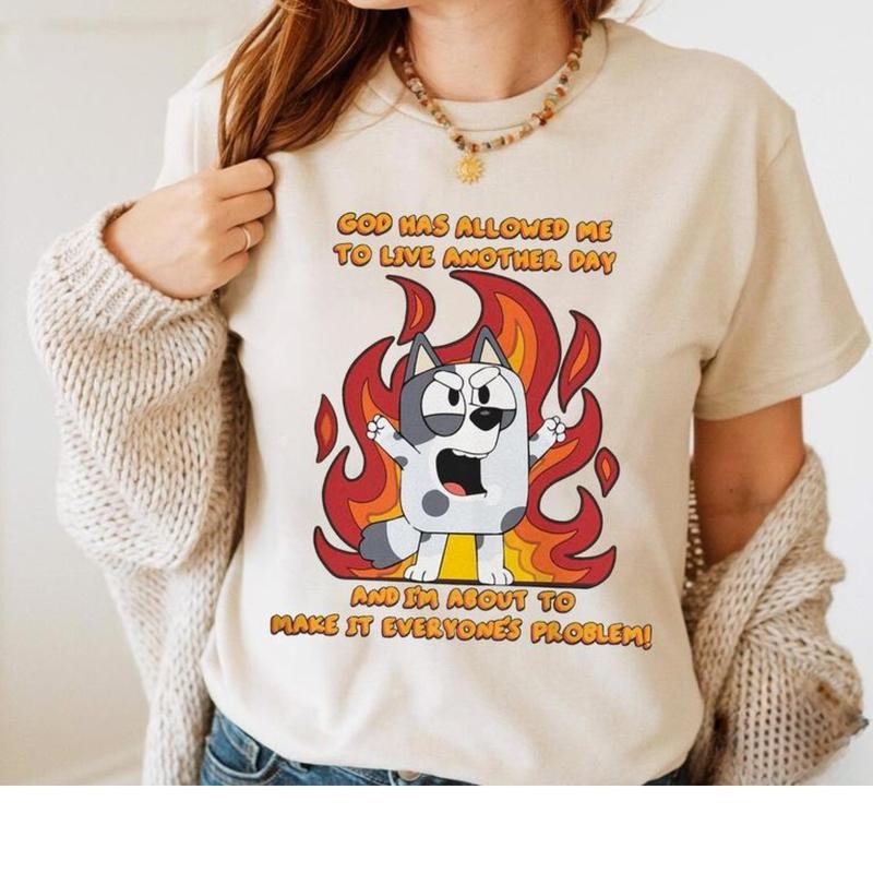 Blue Muffin Emotions T-Shirt DRG, Blue Dog Family T-Shirt DRG, Muffin Madness T-Shirt DRG, Blue Dog Cartoon T-Shirt, Blue...