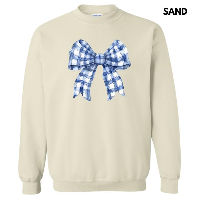 Blue Plaid Big Bow Sweatshirt 'NLB' T-Shirts, Hoodie | HypeDripTees.com