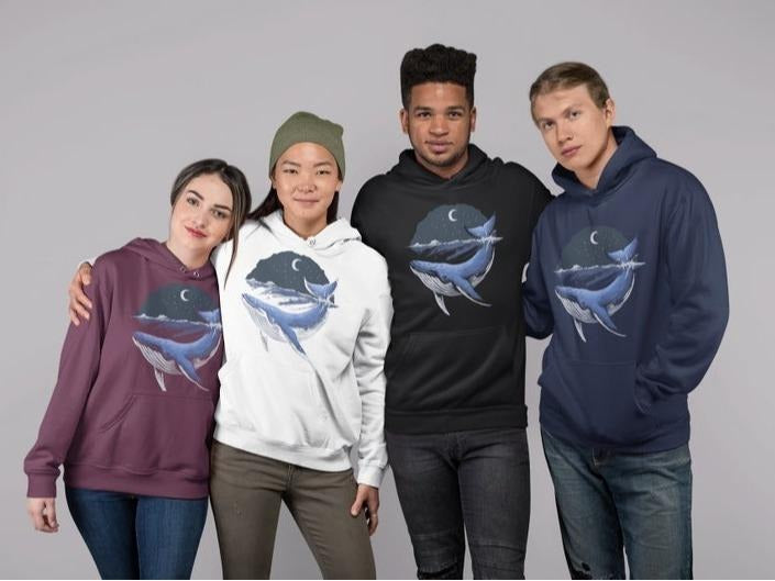 Blue Whale Sweatshirt, Whale Hoodie, Whale Gifts, Ocean Gifts T-Shirts | HypeDripTees.com