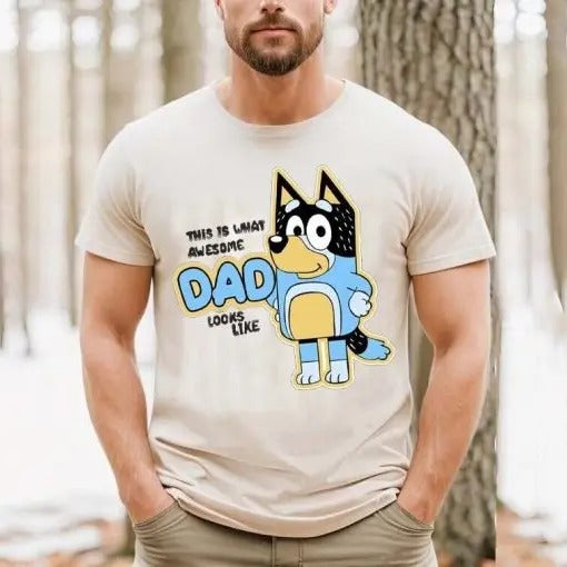 Bluey And Bandit This Is What Awesome Dad Looks Like Shirt Hoodie, Sweatshirt | HypeDripTees.com