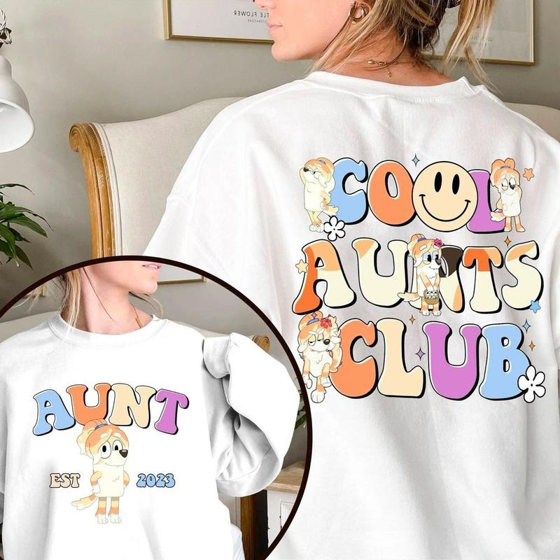 Bluey Cool Aunt Club Shirt, Bluey Aunt Chilli Heeler Sweater, Bluey Birthday Shirt, Bluey Chilli Heeler Shirt, Bluey Aunt...