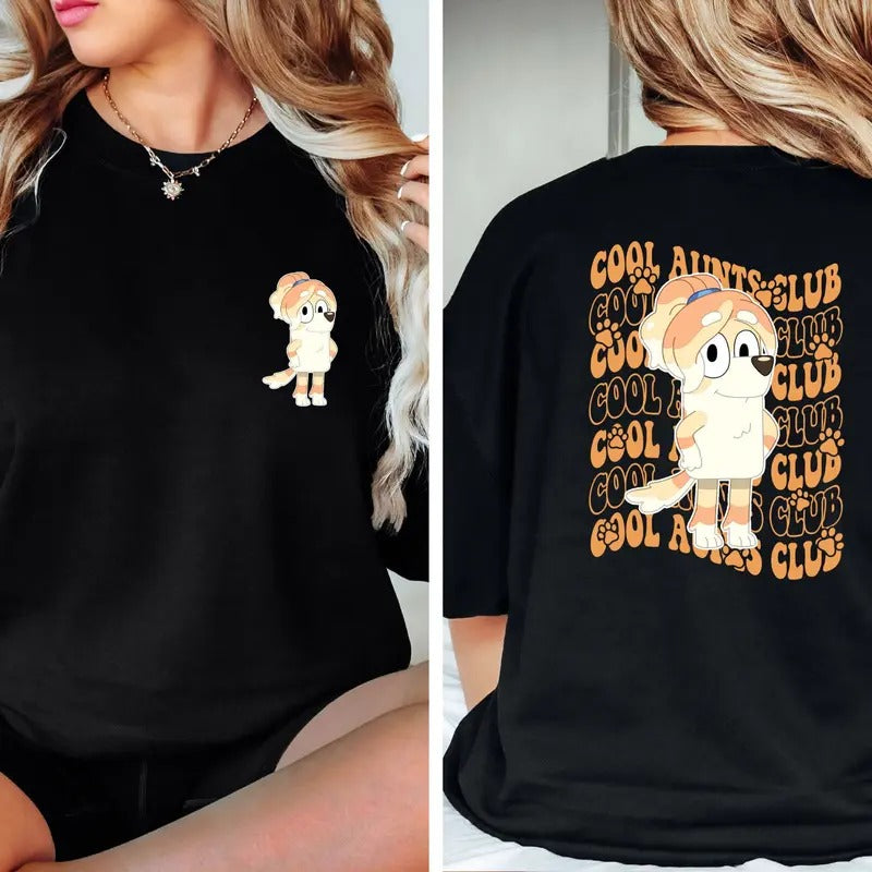 Bluey Cool Aunts Club Shirt, Birthday Gift For Aunt Shirt, Bluey Trixie Heeler Shirt, Bluey Auntie Shirt, Family Tees,...