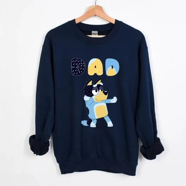 Bluey Dad Fathers Day Sweatshirt T-Shirts, Hoodie | HypeDripTees.com