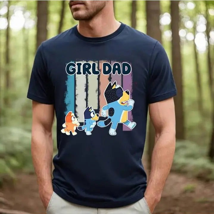 Bluey Girl Dad Shirt , Father's Day Gift Hoodie, Sweatshirt | HypeDripTees.com