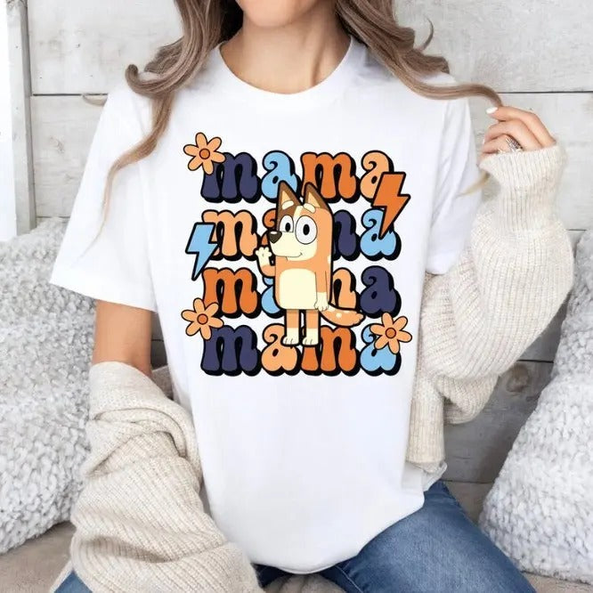 Bluey Mama Shirt Bluey Mama Bluey & Bingo Chilli Mama Chilli Heeler Bluey Mum Shirt Full Size Full Color T-Shirts, Hoodie, Sweatshirt