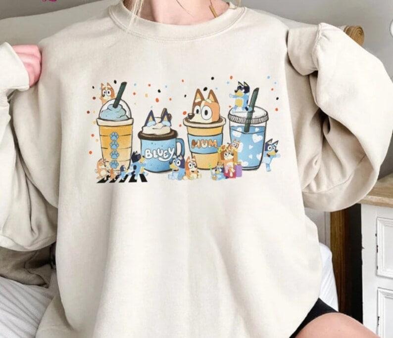 Bluey Mum Coffee Shirt Bluey Cool Mom Club Shirt Mom Bluey Shirt Mama Shirt Chilli Heeler Bluey Family Shirt T-Shirts, Hoodie, Sweatshirt